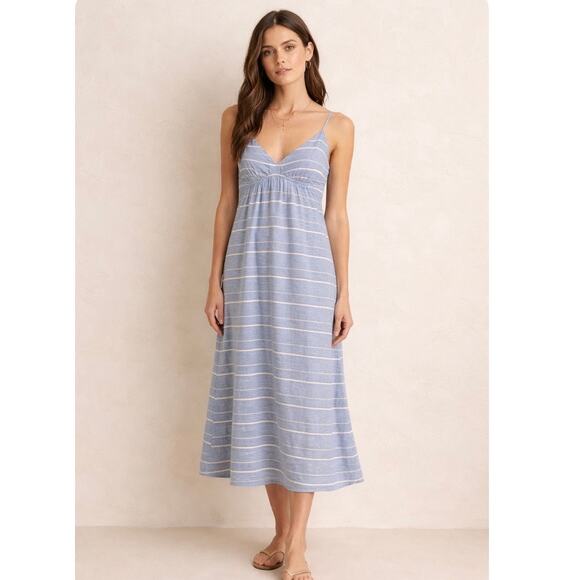 J.Crew Dresses & Skirts - J.Crew 100% Linen Coastal Stripe Midi Dress Size XS